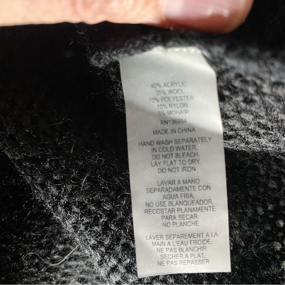 Liquid by Sioni Cardigan Black Long Wool Mohair Boho Sweater Sz XL Whimsigoth - Picture 4 of 9